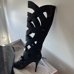 Nine West Black Cutout Heeled Boots